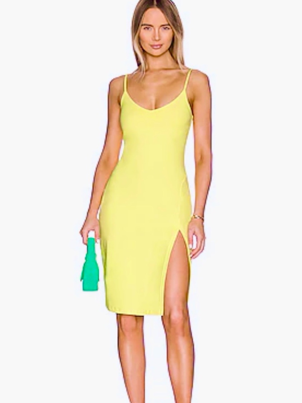Susana Monaco Yellow Midi Slip Dress Size Small